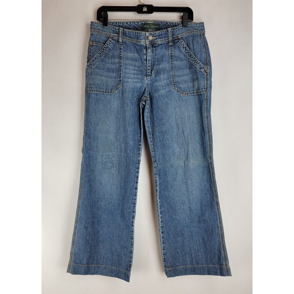 LRL Ralph Lauren Jeans Co. Womens Size 10 Blue Wide Straight Leg Jeans EUC